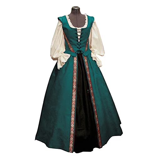 Guiran Damen Vintage Zweiteiliges Kleid Court Square Neck Patchwork Schleife Kleid Charmant und Elegant Revival Stil Square Neck Waist Swing von Guiran