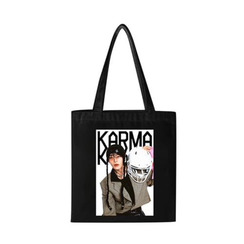 Guiran Stray Canvas Tote Bag – SKZ-Inspirierte Schultertasche für STAY Fans – Wiederverwendbare Einkaufstasche im minimalistischen Style von Guiran