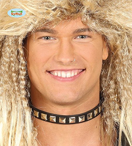 Punk Leder Halsband mit Nieten Erwachsene Karneval Fasching Party Rocker Biker von FIESTAS GUIRCA