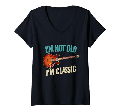 Damen Ich Bin Nicht alt, ich Bin EIN Klassiker lustiges Gitarre T-Shirt mit V-Ausschnitt Damen Ich Bin Nicht alt, ich Bin EIN Klassiker lustiges Gitarre T-Shirt mit V-Ausschnitt von Guitar Apparel & Gifts by eleventeez