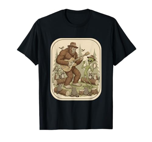 Bigfoot Sasquatch Jam Session Band für Männer und Jungen T-Shirt von Guitar Bigfoot Designs For Men and Boys