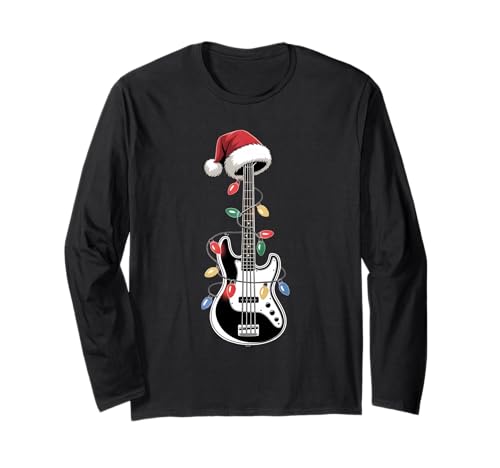 Gitarre Weihnachtsmann Weihnachtsbeleuchtung Bassist Gitarristen Musik Männer Langarmshirt Gitarre Weihnachtsmann Weihnachtsbeleuchtung Bassist Gitarristen Musik Männer Langarmshirt von Guitar Player Christmas Musician Pajamas For Xmas