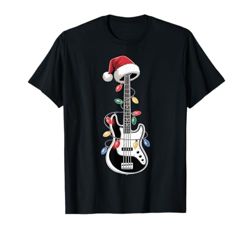 Gitarre Weihnachtsmann Weihnachtsbeleuchtung Bassist Gitarristen Musik Männer T-Shirt Gitarre Weihnachtsmann Weihnachtsbeleuchtung Bassist Gitarristen Musik Männer T-Shirt von Guitar Player Christmas Musician Pajamas For Xmas