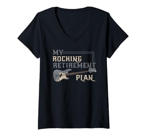 Damen Gitarre Saiteninstrument Ruhestandsplan Klassik Elektro T-Shirt mit V-Ausschnitt Damen Gitarre Saiteninstrument Ruhestandsplan Klassik Elektro T-Shirt mit V-Ausschnitt von Guitar Retirement Plan Gifts