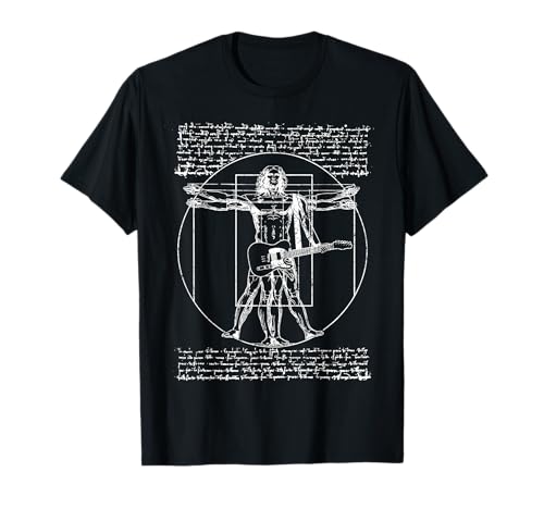 DA Vinci Vitruvian Guitar Man Rock Music Fan Rock n Roll T-Shirt von Guitar Retro lovers