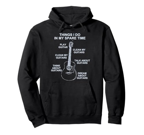 Gitarren-Shirts für Damen und Herren, lustiger Gitarrenspieler Vintage Pullover Hoodie von Guitar Shirts Funny Guitar Player Vintage Shirts