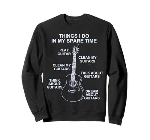 Gitarren-Shirts für Damen und Herren, lustiger Gitarrenspieler Vintage Sweatshirt von Guitar Shirts Funny Guitar Player Vintage Shirts