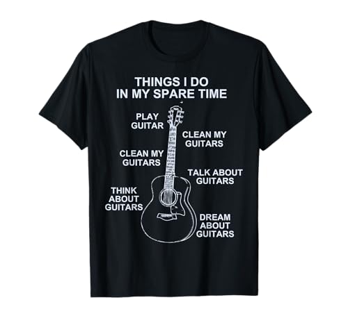 Gitarren-Shirts für Damen und Herren, lustiger Gitarrenspieler Vintage T-Shirt von Guitar Shirts Funny Guitar Player Vintage Shirts