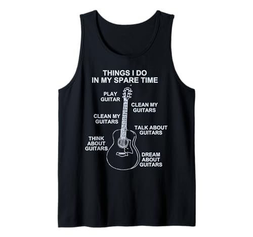 Gitarren-Shirts für Damen und Herren, lustiger Gitarrenspieler Vintage Tank Top von Guitar Shirts Funny Guitar Player Vintage Shirts
