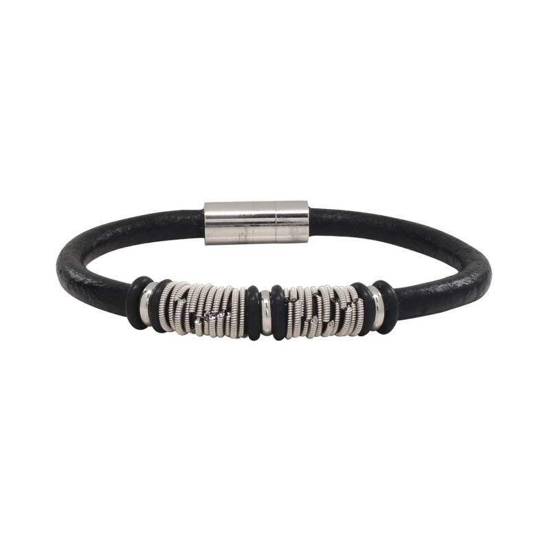 Aufgezogenes Staccato Leder Und Gitarrensaiten Armband Aufgezogenes Staccato Leder Und Gitarrensaiten Armband von GuitarStringJewelry
