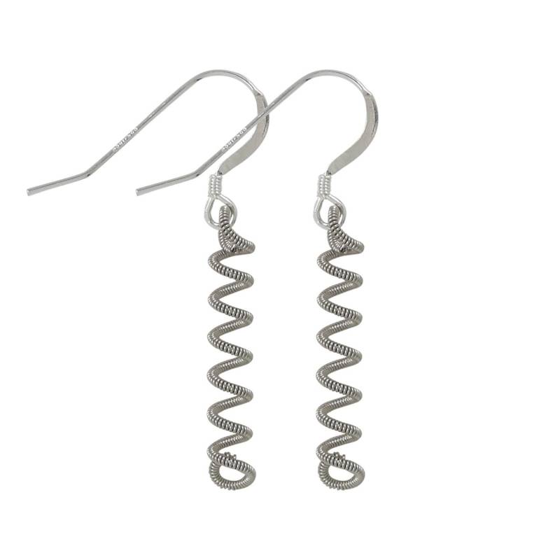 Ohrringe Mit Abgewickelter E-Gitarren Saite Ohrringe Mit Abgewickelter E-Gitarren Saite von GuitarStringJewelry