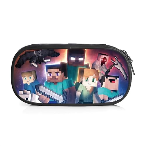 Federmäppchen Mineerr, Federmäppchen Mäppchen Briefpapier Pouch Segeltuch Federmäppchennn Große Tragbare Stifttasche Aufbewahrung Bleistift Tasche Geschenk für Junge Studenten von Gujey