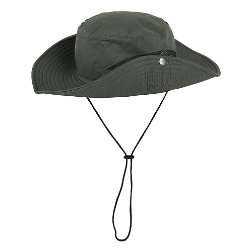 Breite Krempe Sonnenhut Unisex Mesh Bucket Hat UV Schutz Sonnenhut Leichter Bonnie Hut Outdoor Angelhut Outdoor Sonnenschutz Chapeau Abgerundeter Hut für Airsoft Paintball Aufstieg Camping (Grün) von Gukasxi