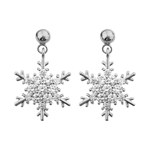 Gukasxi Ohrringe Schneeflocke Ohrstecker Ohrringe Weihnachten Damen Weihnachtsohrringe Silber Weihnachten Ohrringe Ohrstecker Weihnachts Ohrringe Set für Damen Mädchen von Gukasxi