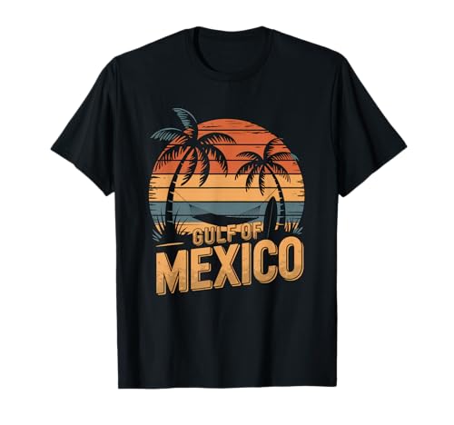 Gulf Of Mexico Tshirt Herren Damen Retro Strand Karte Mexiko T-Shirt von Gulf Of Mexico Tshirt Golf Von Mexiko America
