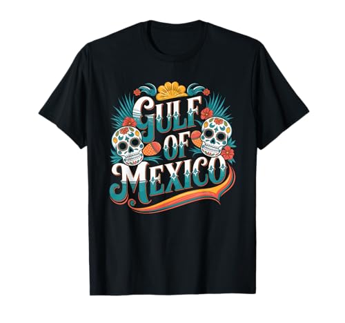 Gulf Of Mexico Tshirt Herren Damen Retro Strand Karte Mexiko T-Shirt von Gulf Of Mexico Tshirt Golf Von Mexiko America