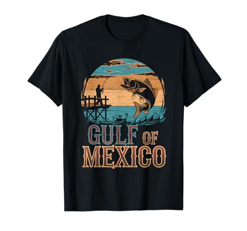 Gulf Of Mexico Tshirt Herren Damen Retro Strand Karte Mexiko T-Shirt von Gulf Of Mexico Tshirt Golf Von Mexiko America