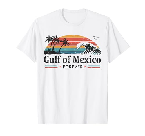 Gulf of Mexico Forever Retro Vintage Beach Mens Women T-Shirt von Gulf of Mexico Forever T Shirt Retro Beach Vibe