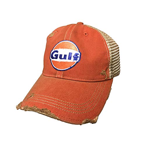 Gulf Verstellbarer Snapback-Hut im Used-Look, Distressed Orange, Einheitsgröße von Gulf