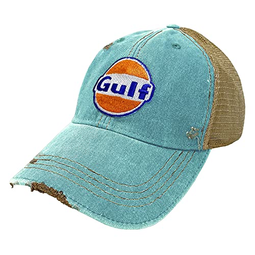 Gulf Verstellbarer Snapback-Hut im Used-Look, Vintage Türkis, Einheitsgröße Gulf Verstellbarer Snapback-Hut im Used-Look, Vintage Türkis, Einheitsgröße von Gulf