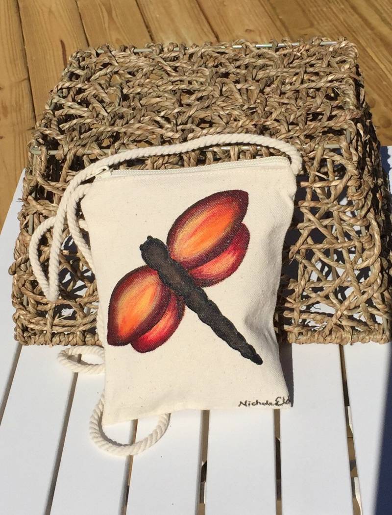 Libelle-Malerei Auf Kleine Canvas Geldbörse Libelle-Malerei Auf Kleine Canvas Geldbörse von GulfLifebyNichole