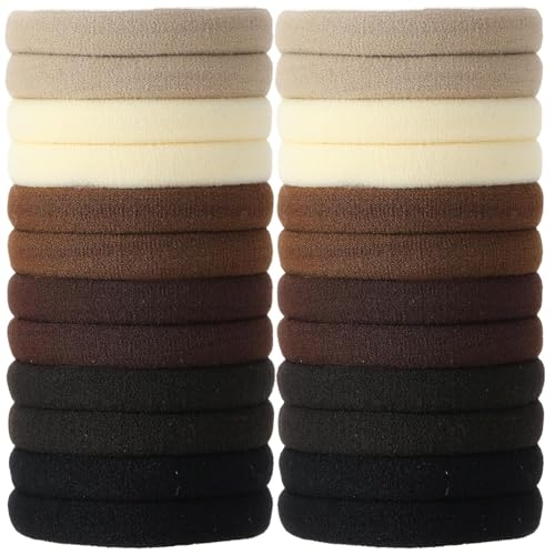 Gulili Braune Haarklammern für dickes Haar, 120 Stück, Nylonschnallen, elastische Haarklammern, schmerzfreie Clips für Frauen, Stoffschnallen, Pferdeschwanz-Clips von Gulili