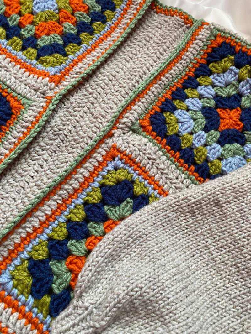 Chunky Granny Square Cardigan, Handmade Crochet Handgemachter Frauen Square von GulysCrochet