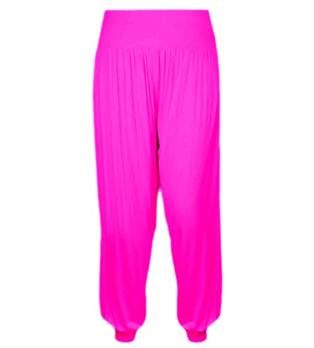 Gum & Berries Haremshose für Mädchen Alibaba locker lässig Baggy-Hose Sport Tanz elastisch Yoga-Leggings Kinder Neon ausgestelltes Kostüm Kinder Bequeme entspannte Hose mit hoher Cerise 11-12 Jahre von Gum & Berries