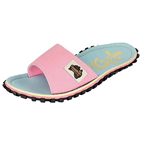 Gumbies Slides - Pantoletten aus recycelten Materialien - stabile Sohle aus wiederverwerteten Autoreifen, atmungsaktives Fußbett aus Canvas-Baumwolle - Gecko, 38 von Gumbies