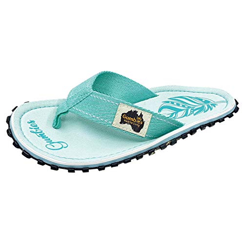 Gumbies Originals Blau - Flip Flops aus recycelten Materialien - robuste Sohle aus wiederverwerteten Autoreifen, weiches Fußbett aus Canvas-Baumwolle, bequemer Baumwoll-Zehensteg - Boho Mint, 41 von Gumbies