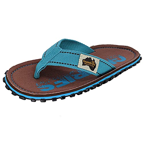 Gumbies Originals - Flip Flops aus recycelten Materialien - profilierte Sohle aus wiederverwerteten Autoreifen, Fußbett aus Canvas-Baumwolle, Baumwoll-Zehensteg - Brown Eroded, 37 von Gumbies