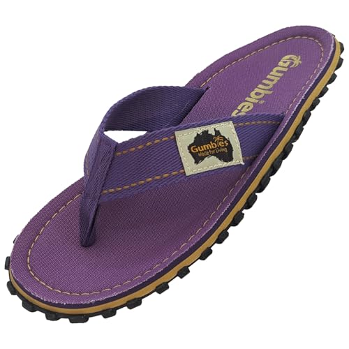 Gumbies Classic - Flip Flops aus recycelten Materialien - robuste Sohle aus wiederverwerteten Autoreifen, ergonomisches Fußbett - Purple, 42 von Gumbies