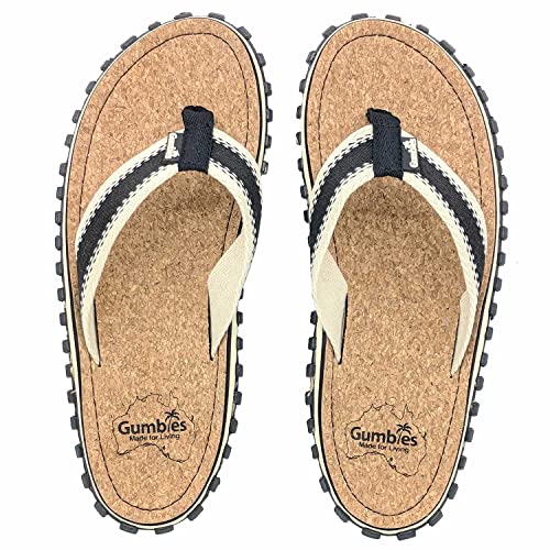Gumbies Corker Unisex-Flip-Flops mit superweichem Baumwoll-Zehensteg aus nachhaltigem Kork und recycelter Gummisohle Komfort garantiert, Schwarz , 39 1/3 EU von Gumbies