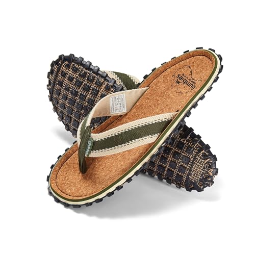 Gumbies Corker Unisex-Flip-Flops mit superweichem Baumwoll-Zehensteg aus nachhaltigem Kork und recycelter Gummisohle Komfort garantiert, khaki, 35 1/3 EU von Gumbies