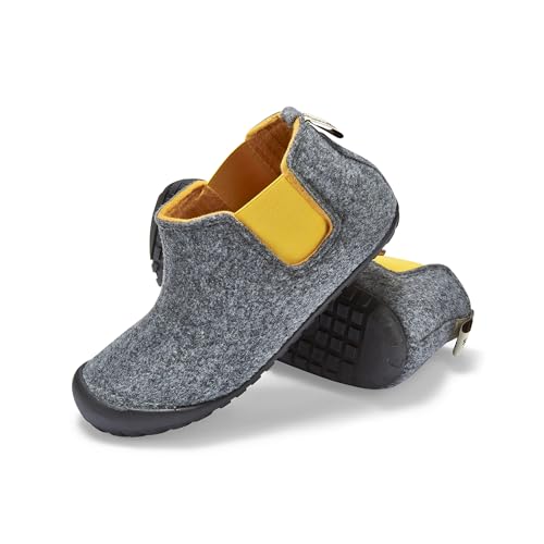 Gumbies Brumby Boots - Hausschuhe aus recycelten Materialien - kuschelig warm, für Drinnen und Draußen geeignet, rutschfeste und stabile Sohle, herausnehmbare Einlegesohle - Grey Curry, Größe 38 von Gumbies