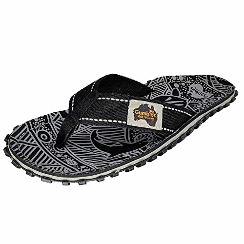 Gumbies Islander Unisex Flip-Flops, Silber - Schwarze Signatur - Größe: 39 EU von Gumbies