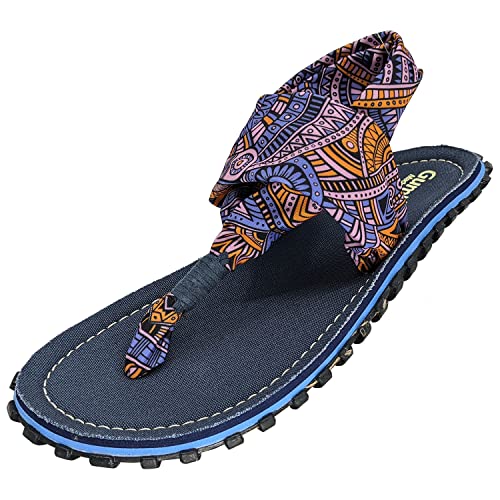 Gumbies Slingbacks - Sandalen aus recycelten Materialien - robuste Sohle aus wiederverwerteten Autoreifen, weiches Fußbett aus Canvas-Baumwolle, bequeme Stoffbänder für idealen Halt - Aztec, 38 von Gumbies