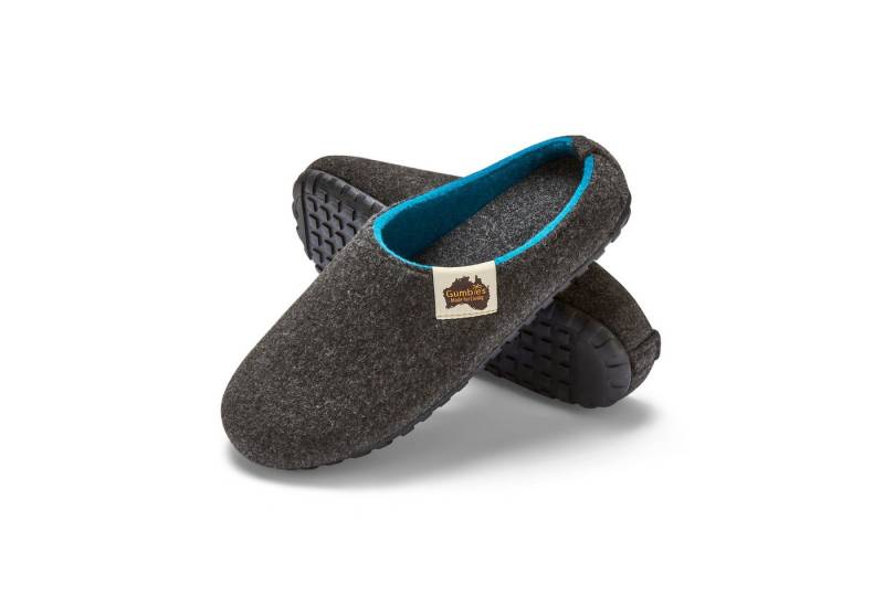 Gumbies Outback Slipper in Charcoal Turquoise Hausschuh aus recycelten Materialien, rutschfeste & stabile Sohle von Gumbies