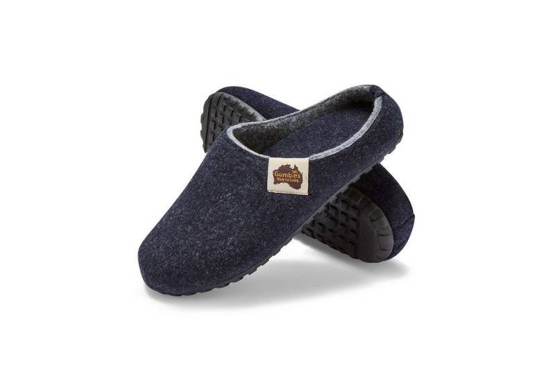 Gumbies Outback Slipper in Navy Grey Hausschuh aus recycelten Materialien, rutschfeste & stabile Sohle von Gumbies