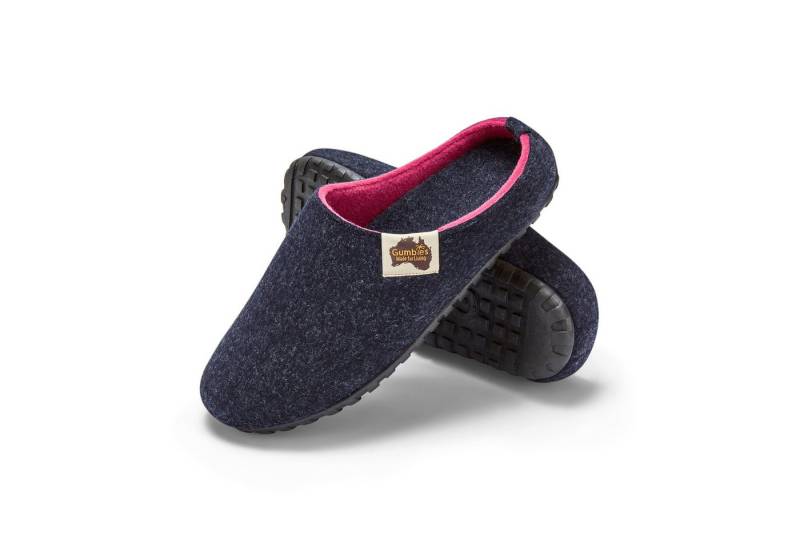 Gumbies Outback Slipper in Navy Pink Hausschuh aus recycelten Materialien, rutschfeste & stabile Sohle von Gumbies