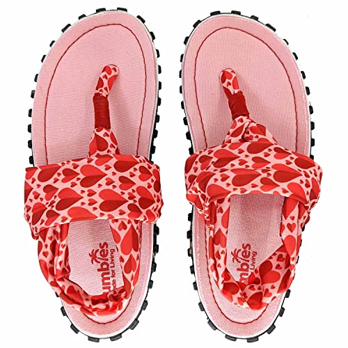 Gumbies Slingback 2609 Love Hearts Rot (Love Hearts), 37 von Gumbies