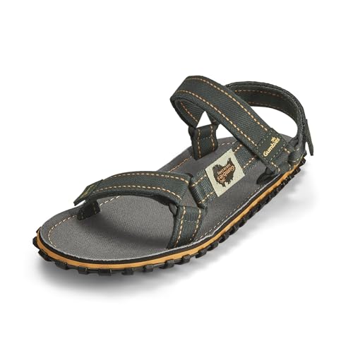 Gumbies Tracker - Trekkingsandalen mit stabiler Sohle aus recycelten Autoreifen, ergonomisches Fußbett aus Canvas-Baumwolle, verstellbare Riemen - Grey, 39 von Gumbies