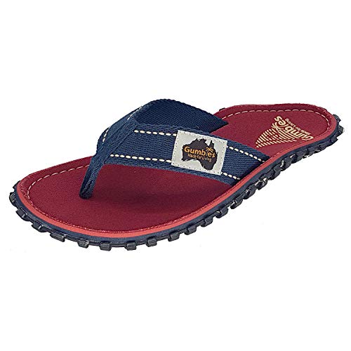 Gumbies Originals Kids - Flip Flops aus recycelten Materialien - profilierte Sohle aus wiederverwerteten Autoreifen, weiches Fußbett aus Canvas-Baumwolle, bequemer Baumwoll-Zehensteg - Coast, 30 von Gumbies