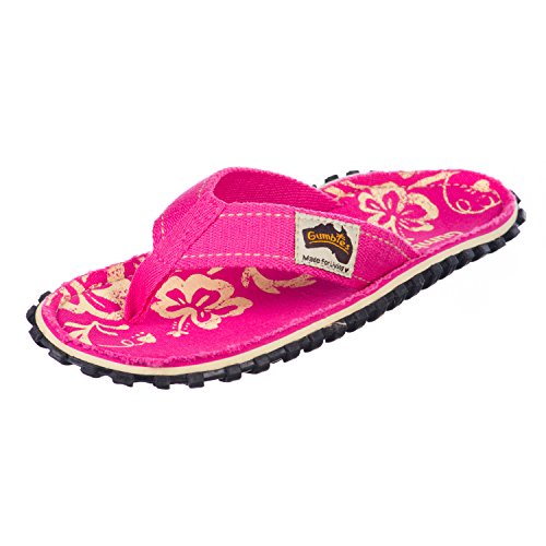 Gumbies Zehentrenner | Modell Kids | Farbe Pink Hibiscus | Gr. 28 von Gumbies