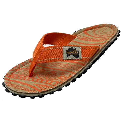 Gumbies Originals Rot - Flip Flops aus recycelten Materialien - profilierte Sohle aus wiederverwerteten Autoreifen, weiches Fußbett aus Canvas-Baumwolle, bequemer Baumwoll-Zehensteg - Native, 38 von Gumbies