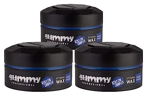 Gummy Professional Styling Wax Hard Finish 3x 150 ml – Glänzendes Haarwachs für Männer – Starker Halt, flexibler Style, sichtbarer Glanz, einfacher Auftrag von Gummy