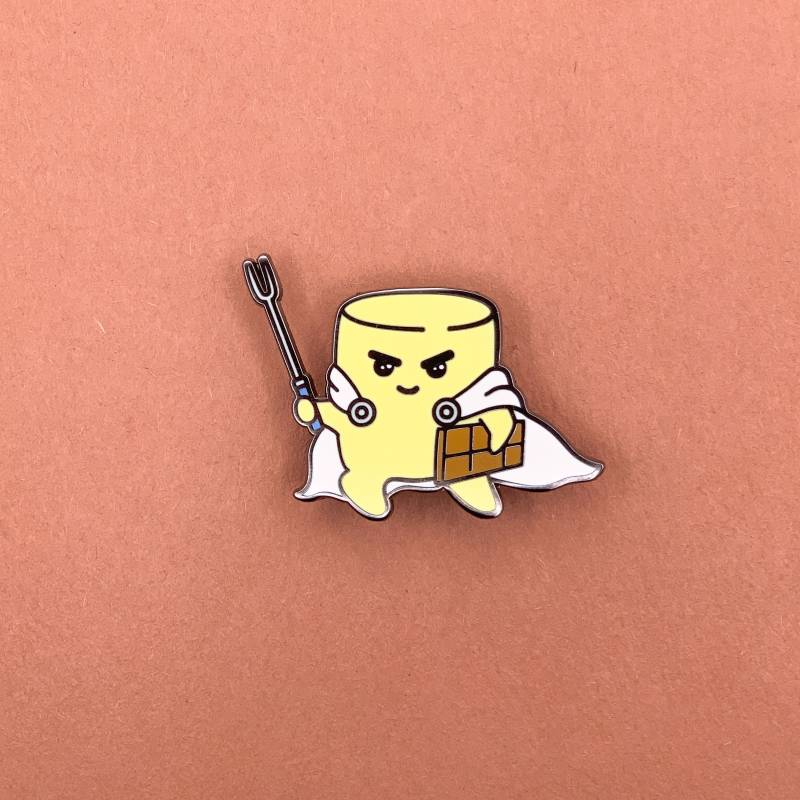 Marshmallow Krieger Hard Emaille Pin | Originelles Pin-Design von GummyDesigns