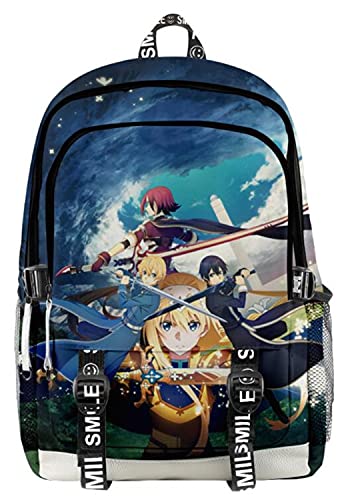 Gumstyle Anime Sword Art Online SAO Rucksack Schultasche 3D Gedruckt Laptop Backpack Büchertasche Jungen Mädchen Daypack Reisetasche 1157/3 von Gumstyle