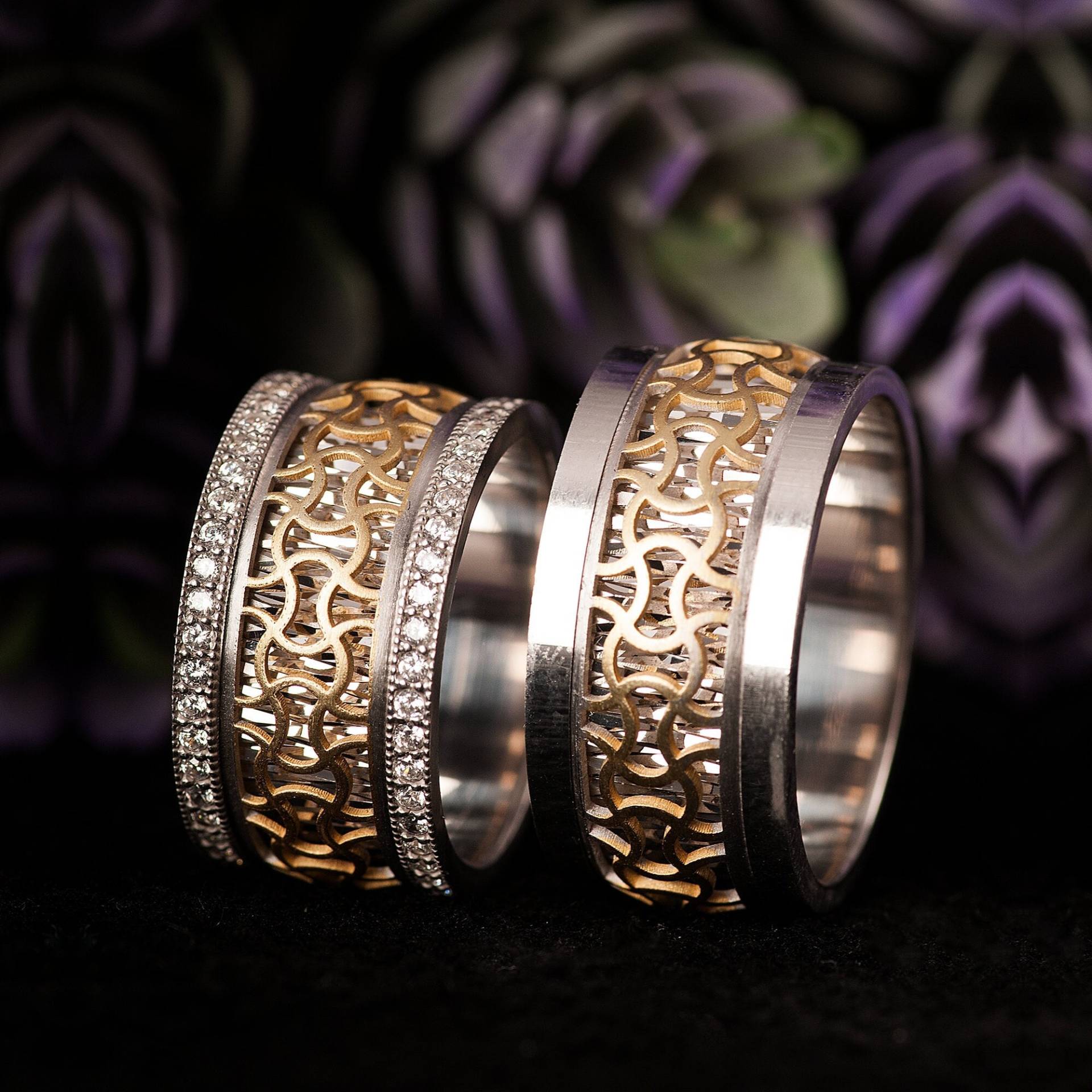 Hochzeitsringe Set, Seine Und Ihre Paare Ringe. Silber Eheringe. His & Hers Eheringe Set. Hochzeit Ring Set Für Ringpaar von Gumuscum