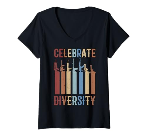 Damen Celebrate Diversity EIN anderes Waffengeschenk | Gun Lovers Gift T-Shirt mit V-Ausschnitt Damen Celebrate Diversity EIN anderes Waffengeschenk | Gun Lovers Gift T-Shirt mit V-Ausschnitt von Gun Lovers Celebrate Diversity gift